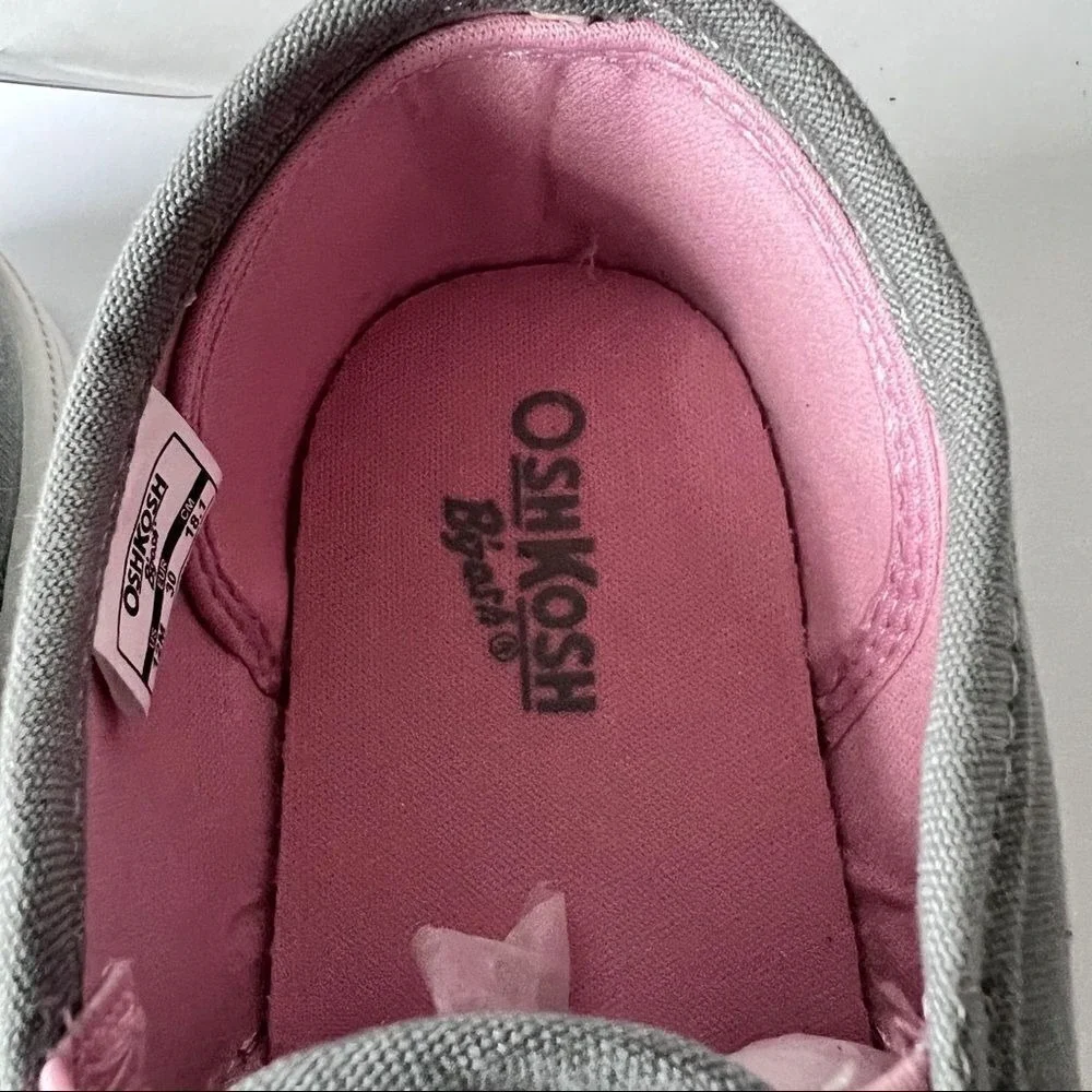 Oshkosh B'gosh Maeve Light‎ Gray Unicorn Slip On Shoes